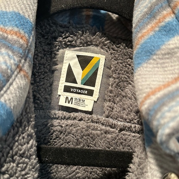 A371 Voyager Sherpa Lined Shirt Jacket Men’s M Western Aztec Shacket Workwear - Picture 3 of 6